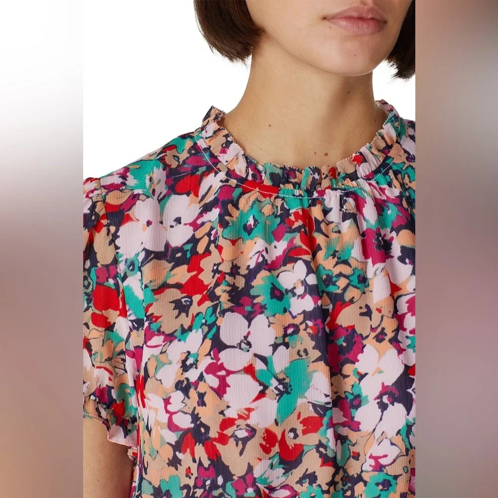 J.Crew Crinkle Cyrano Floral Top‎